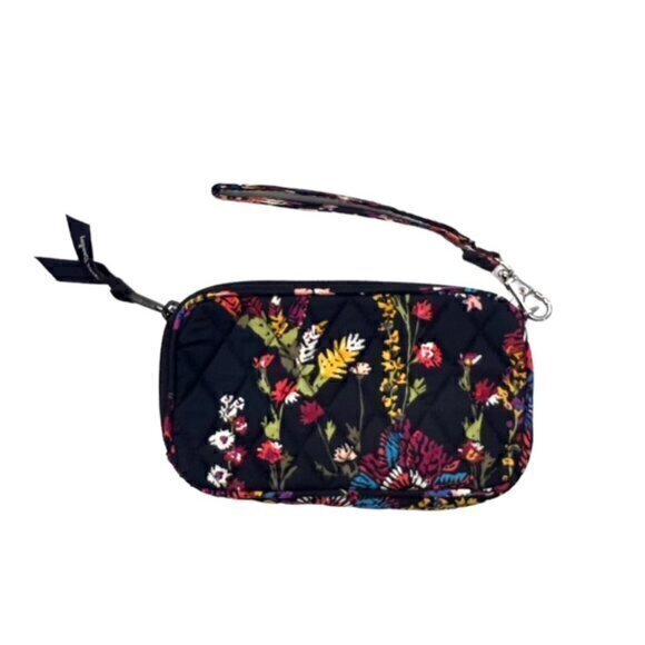 Vera Bradley Midnight Wildflowers Zip Card Holder‎ Wristlet Small - Picture 1 of 5